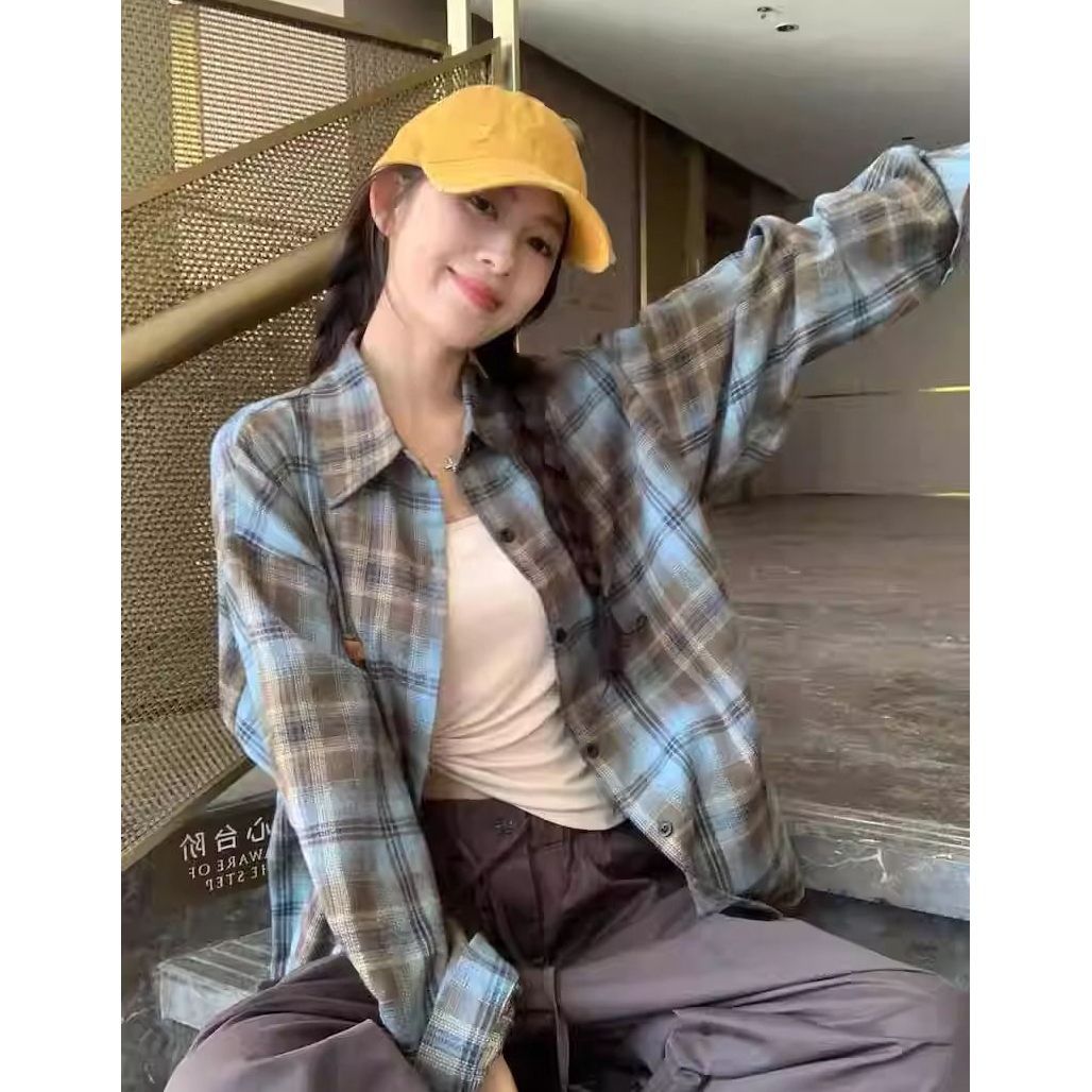 Street Fashion High End - American Style Vintage Plaid Shirt Women's