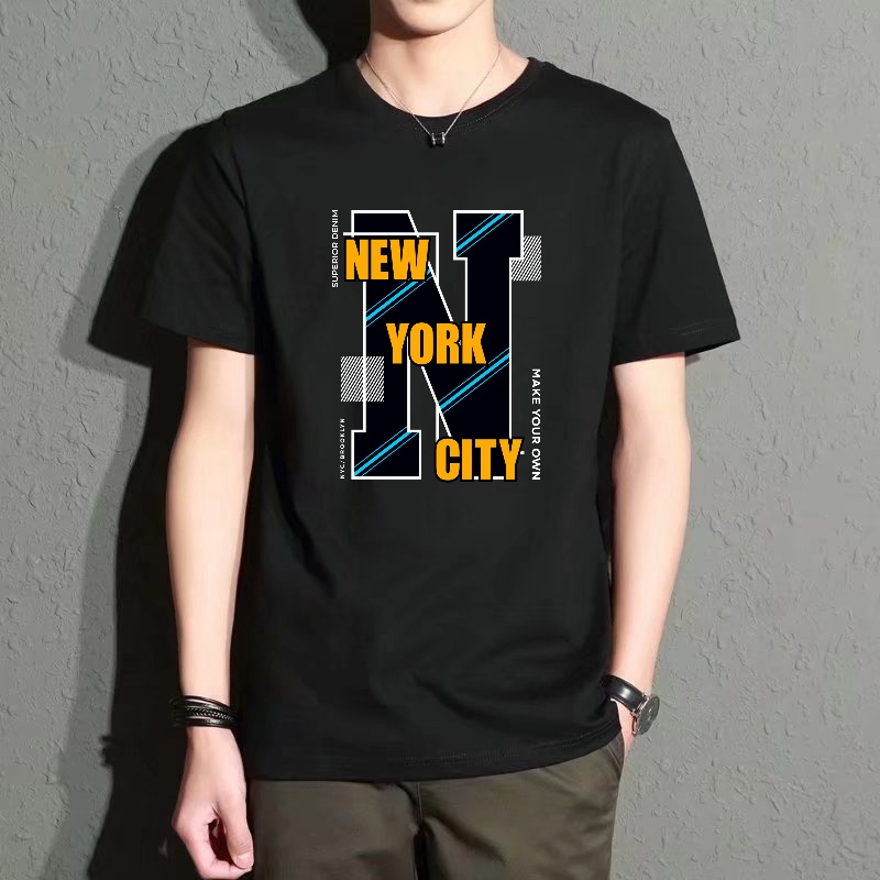 Men's Black Round-Neck Short-S - Street Style New York Fashion incelemesi ve fiyatı