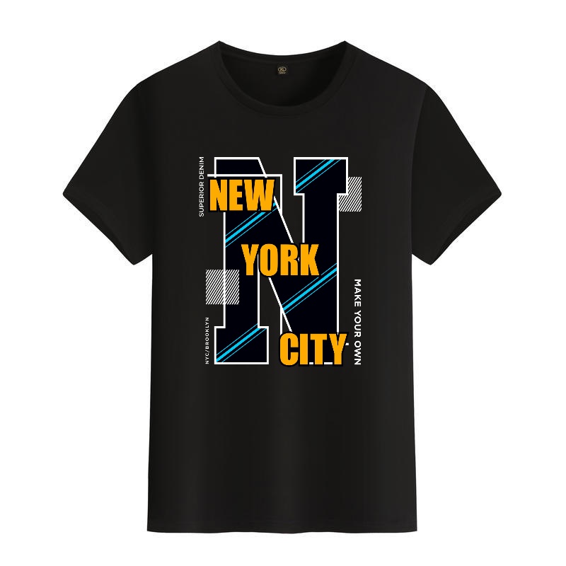 Men's Black Round-Neck Short-S - Street Style New York Fashion incelemesi ve fiyatı