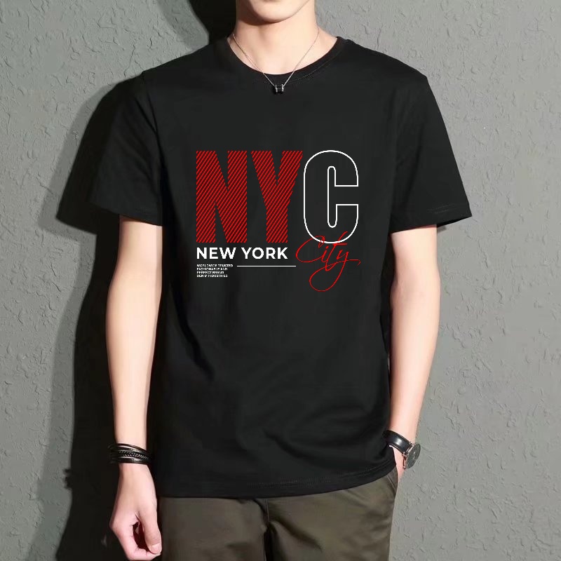 Men's Black Round-Neck Short-S - Street Style New York Fashion incelemesi ve fiyatı