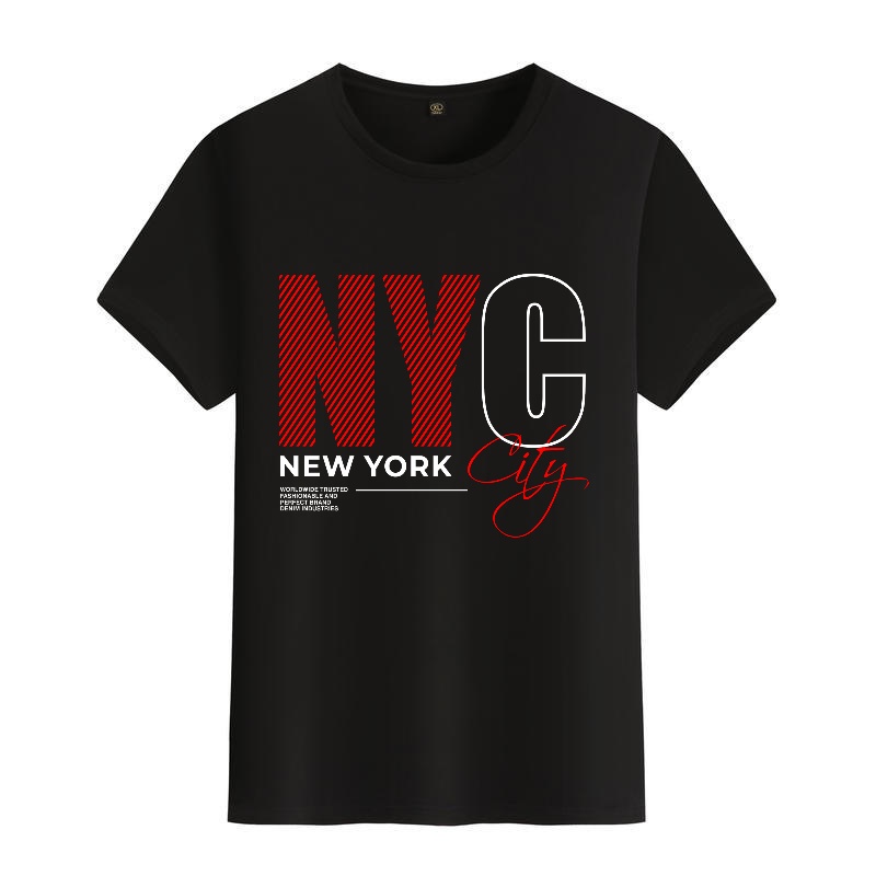 Men's Black Round-Neck Short-S - Street Style New York Fashion incelemesi ve fiyatı