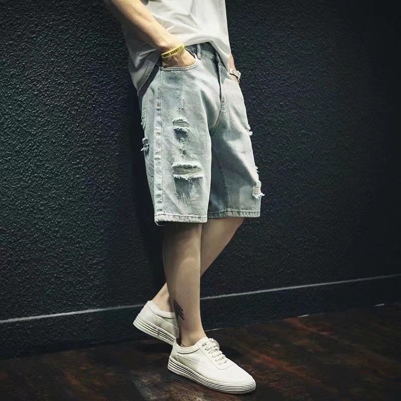 Edgy Cool Men's Ripped Denim S - Street Fashion Hong Kong incelemesi ve fiyatı