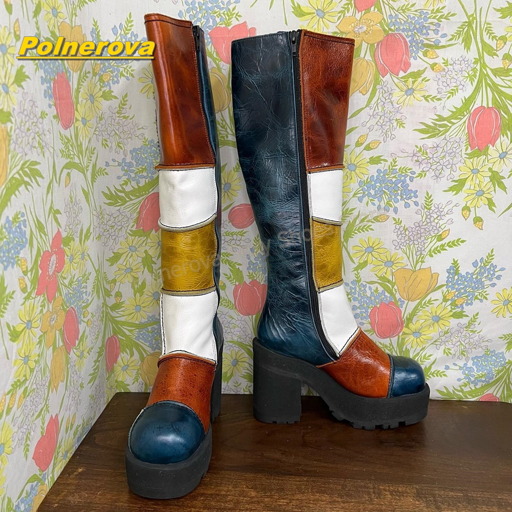 Women Retro Patchwork Leather  - Street Fashion Vintage incelemesi ve fiyatı