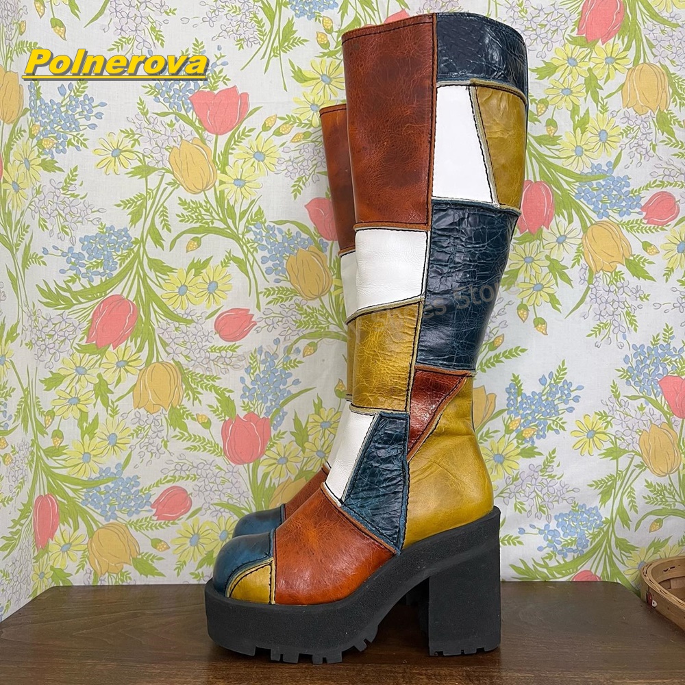 Women Retro Patchwork Leather  - Street Fashion Vintage incelemesi ve fiyatı