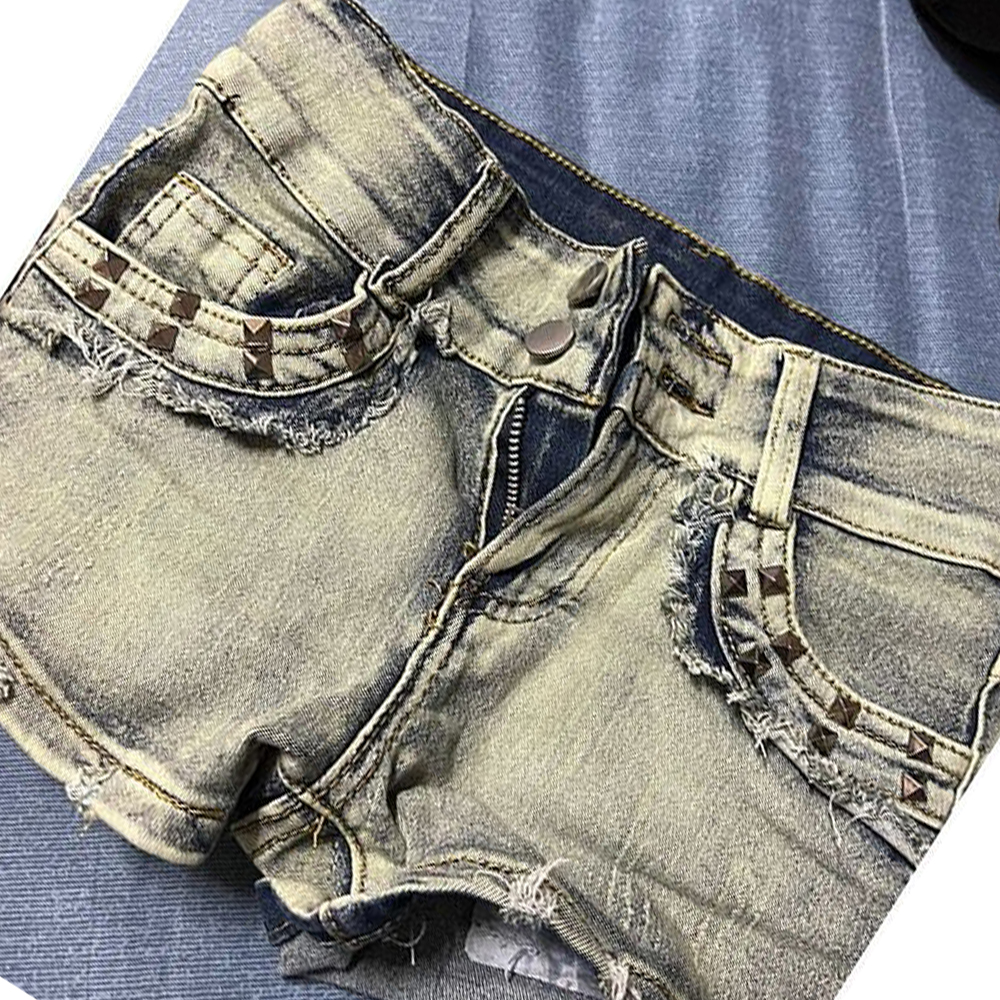Retroy2K American Rivet Shorts - Street Fashion Girls incelemesi ve fiyatı