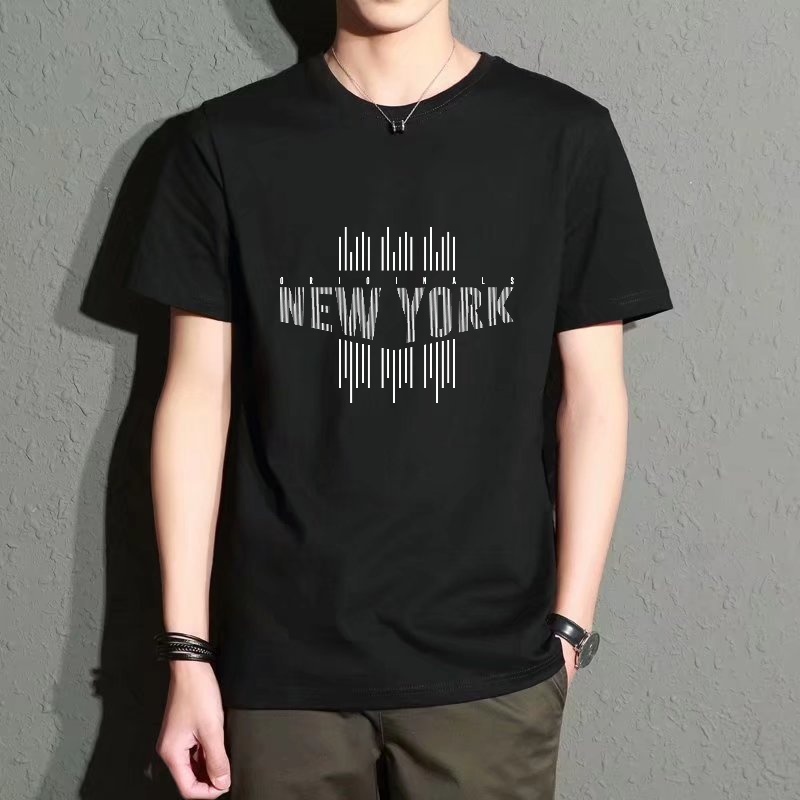 Men's Black Round-Neck Short-S - Street Style New York Fashion incelemesi ve fiyatı