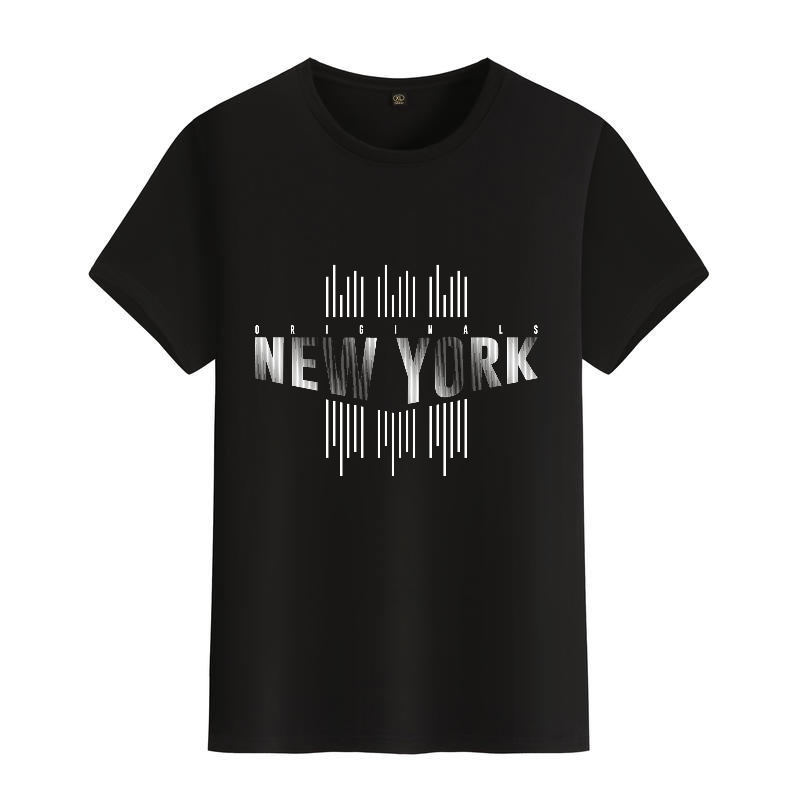 Men's Black Round-Neck Short-S - Street Style New York Fashion incelemesi ve fiyatı