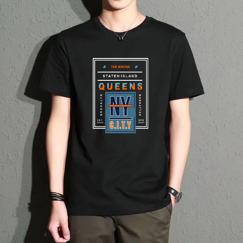 Men's Black Round-Neck Short-S - Street Style New York Fashion incelemesi ve fiyatı