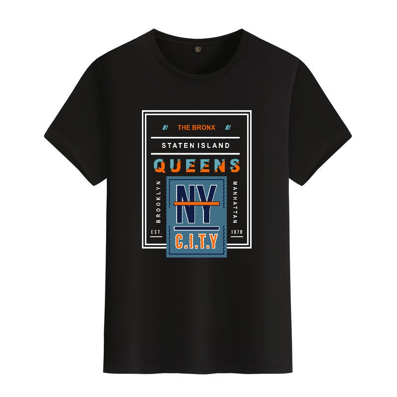 Men's Black Round-Neck Short-S - Street Style New York Fashion incelemesi ve fiyatı