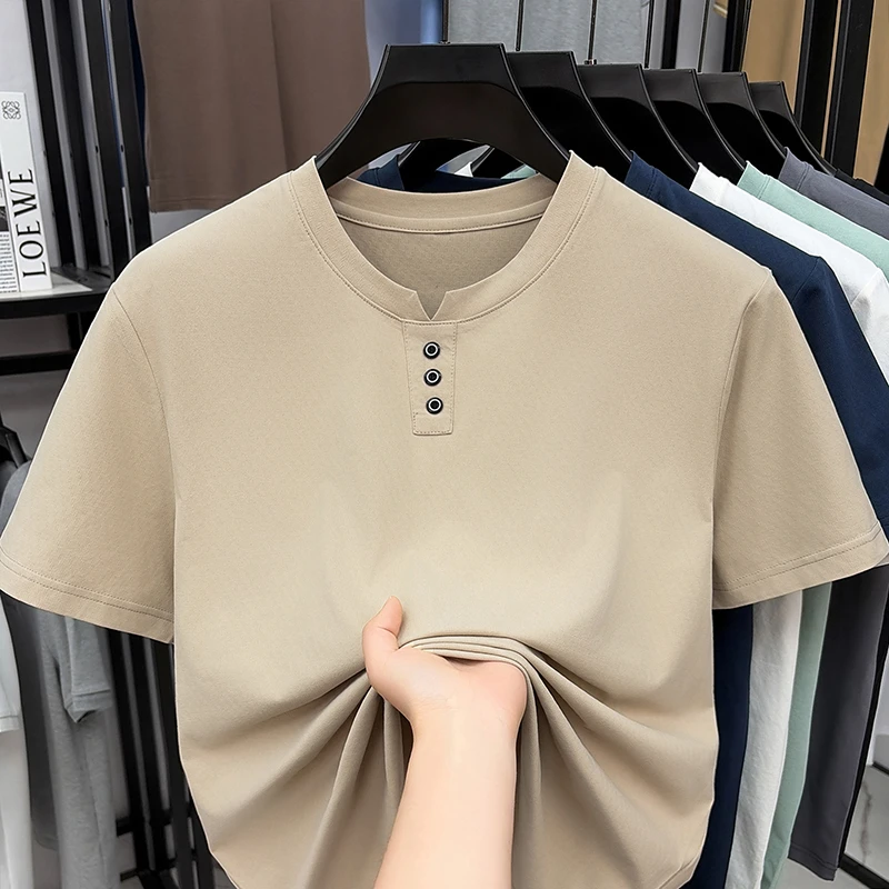 Mens Casual Henley Neck T Shir - Street Fashion Tshirt incelemesi ve fiyatı