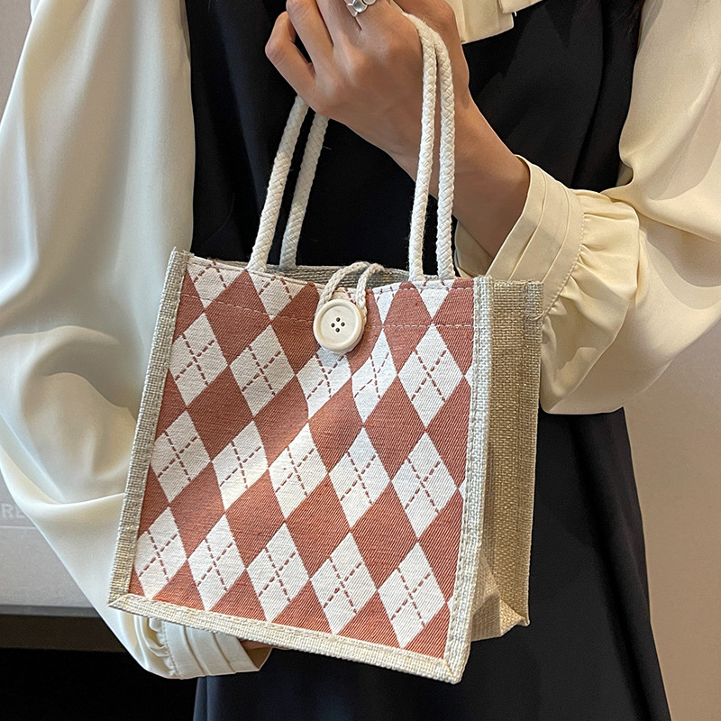 1Pc Street Trend Linen Handbag - Japanese Street Fashion Female incelemesi ve fiyatı