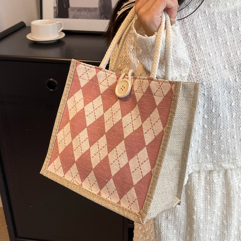 1Pc Street Trend Linen Handbag - Japanese Street Fashion Female incelemesi ve fiyatı