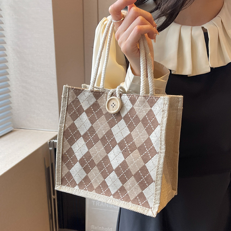 1Pc Street Trend Linen Handbag - Japanese Street Fashion Female incelemesi ve fiyatı