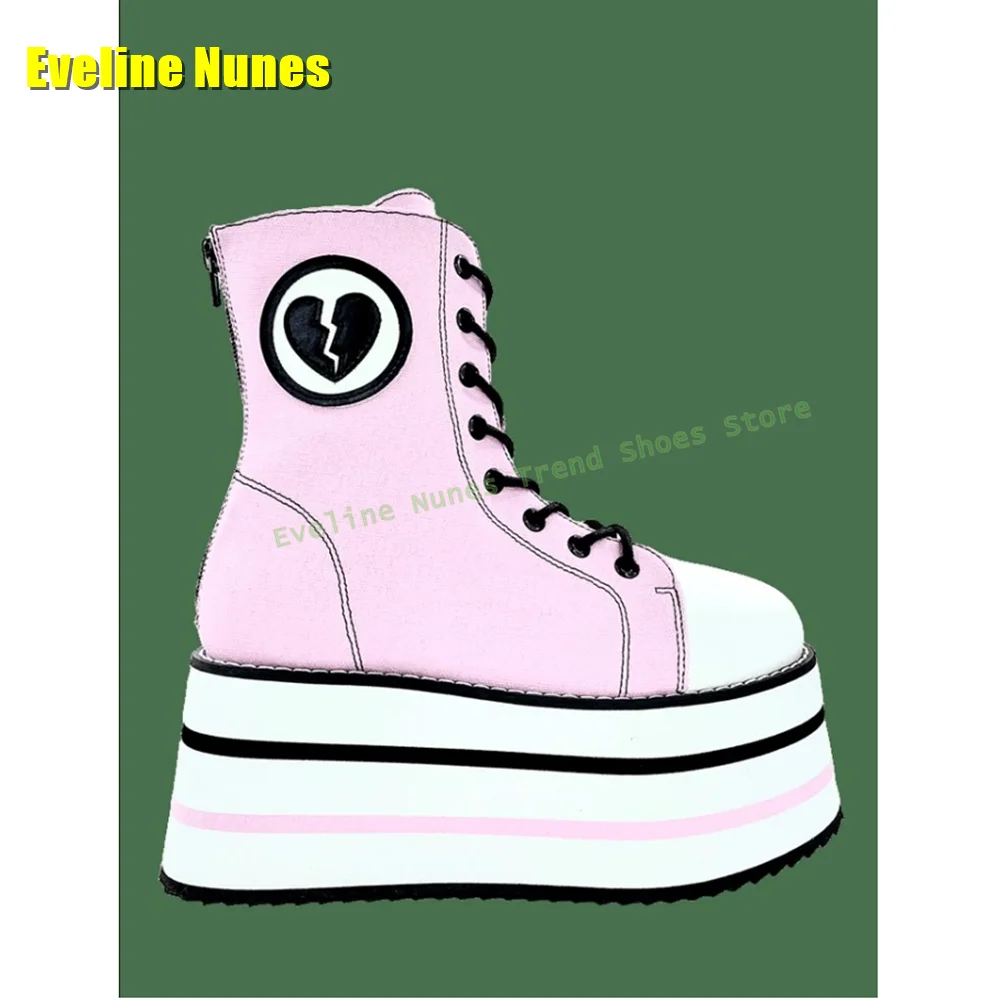 Pink Denim Platform Cross Toed - Street Fashion Girls incelemesi ve fiyatı
