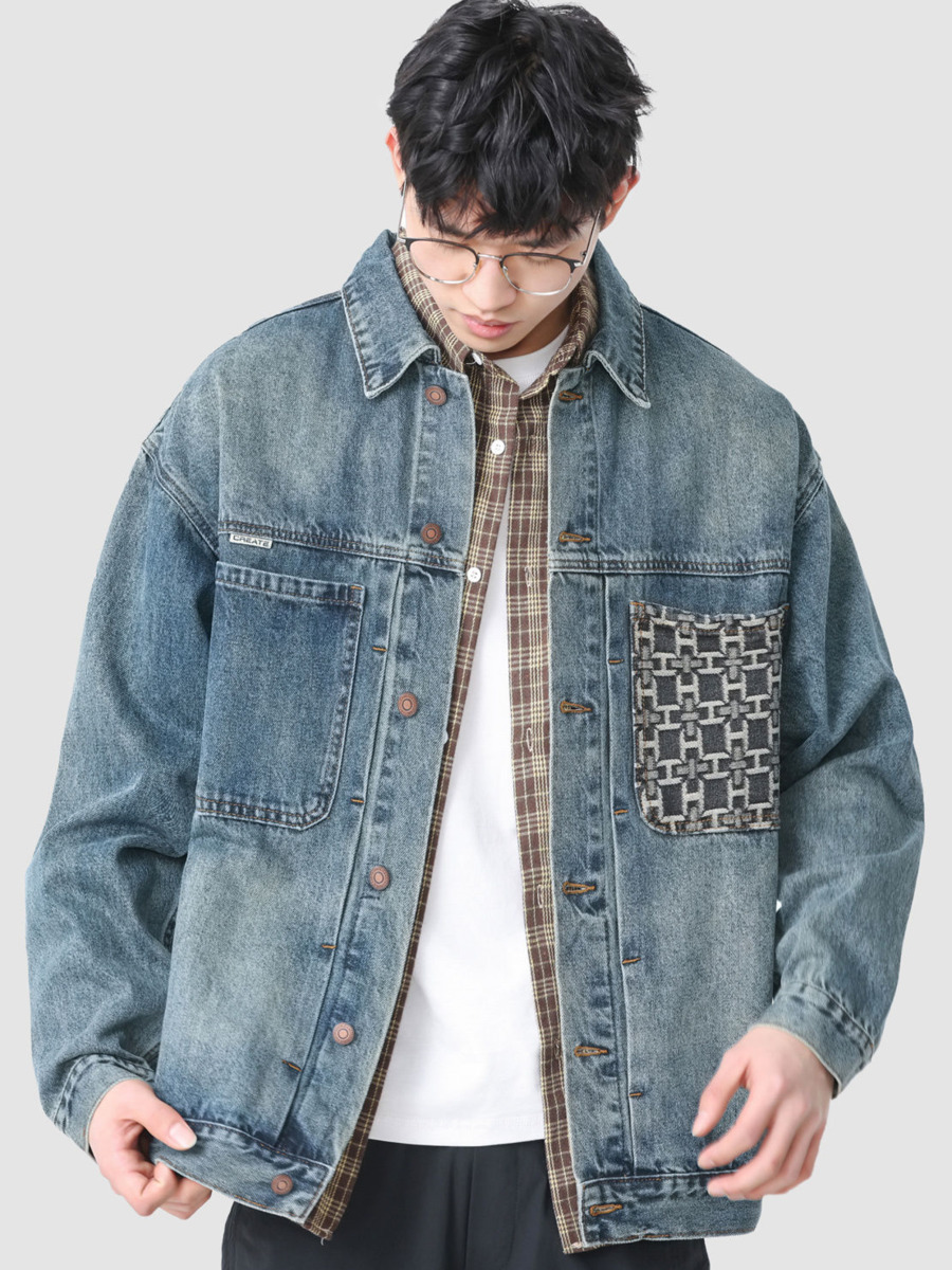 Vintage Embroidery Pocket Deni - Street Fashion Hong Kong incelemesi ve fiyatı