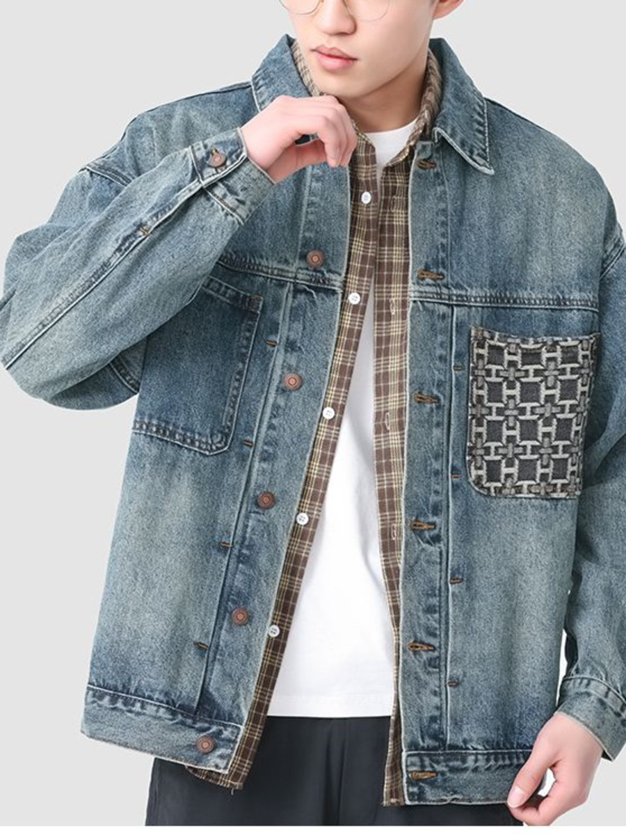 Vintage Embroidery Pocket Deni - Street Fashion Hong Kong incelemesi ve fiyatı