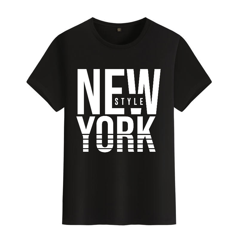 Men's Black Round-Neck Short-S - Street Style New York Fashion incelemesi ve fiyatı