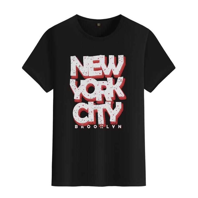 Men's Black Round-Neck Short-S - Street Style New York Fashion incelemesi ve fiyatı