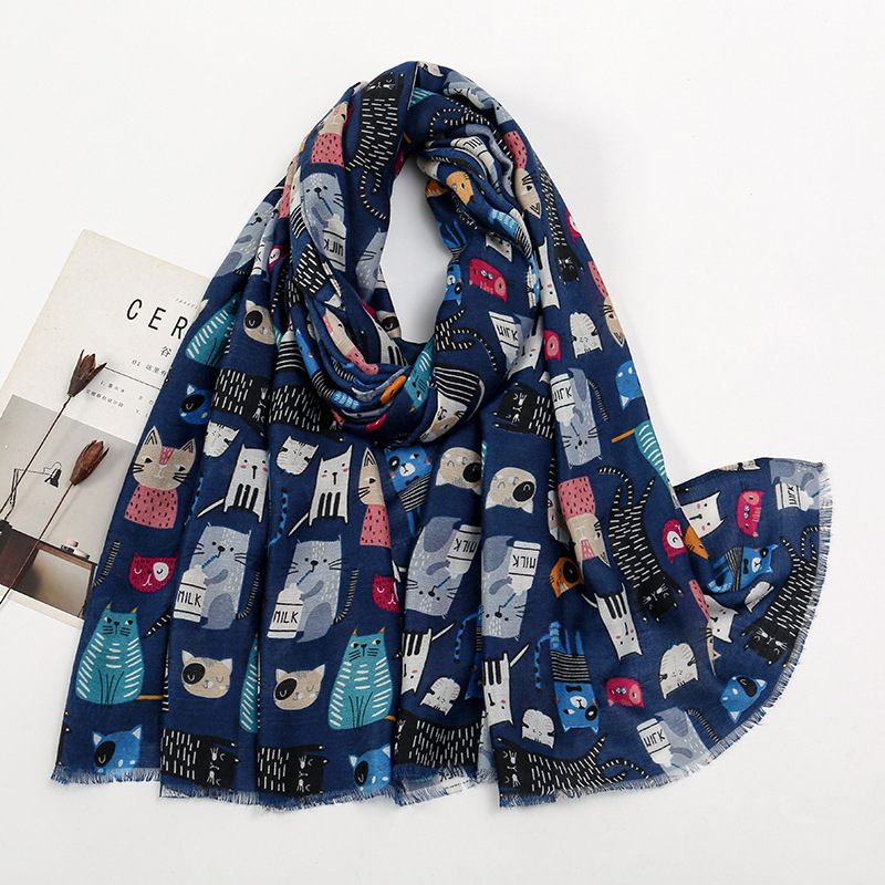 Hot Selling Cat and Dog Printe - Street Fashion Hijab incelemesi ve fiyatı