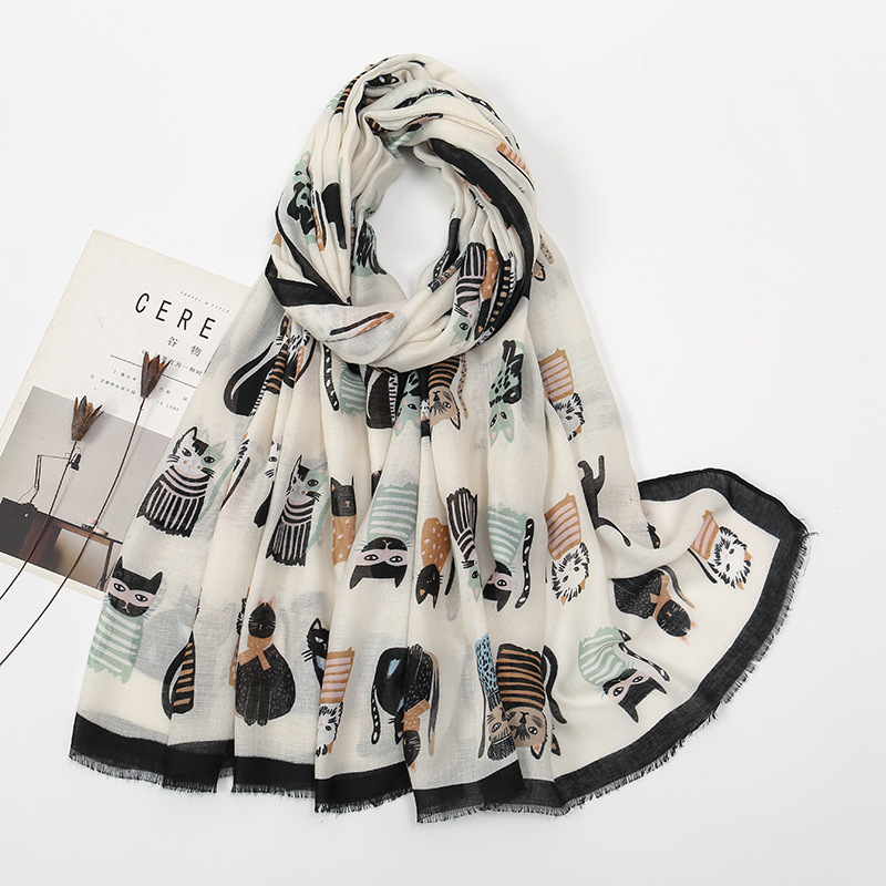 Hot Selling Cat and Dog Printe - Street Fashion Hijab incelemesi ve fiyatı