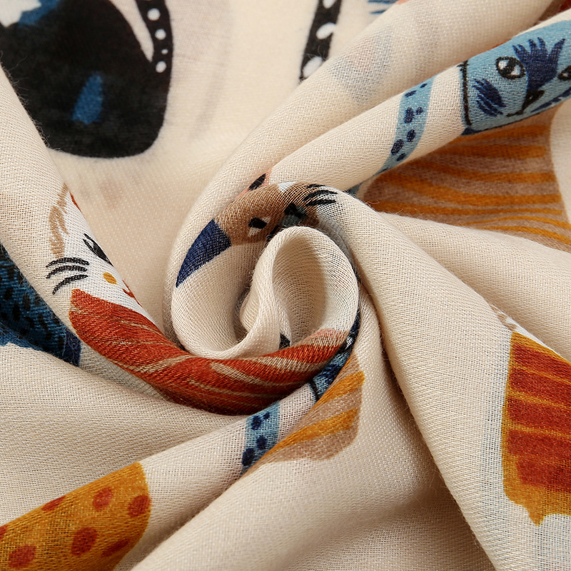 Hot Selling Cat and Dog Printe - Street Fashion Hijab incelemesi ve fiyatı