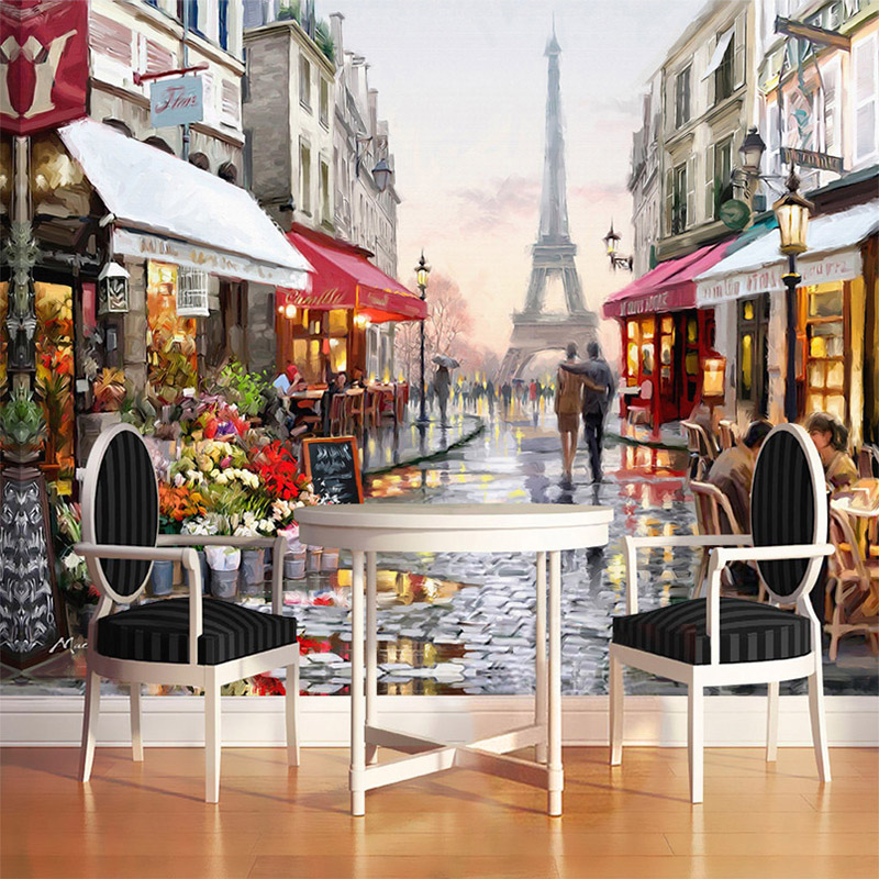 European Style Street Oil Pain - Street Fashion Wallpaper incelemesi ve fiyatı