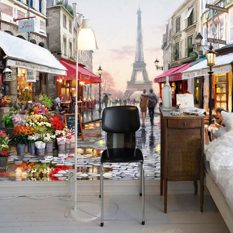 European Style Street Oil Pain - Street Fashion Wallpaper incelemesi ve fiyatı