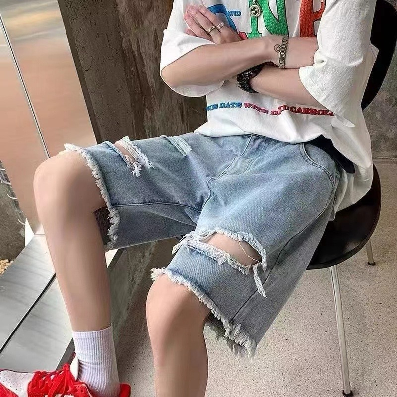 Summer Men's Denim Shorts Retr - Street Fashion Hong Kong incelemesi ve fiyatı