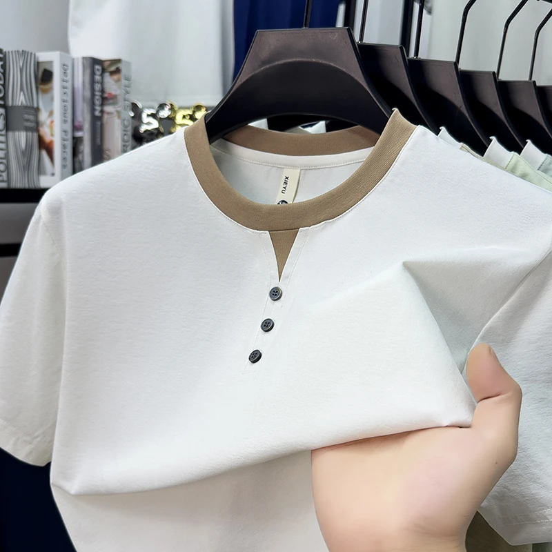 Mens Short Sleeve Henley Neck  - Street Fashion Tshirt incelemesi ve fiyatı