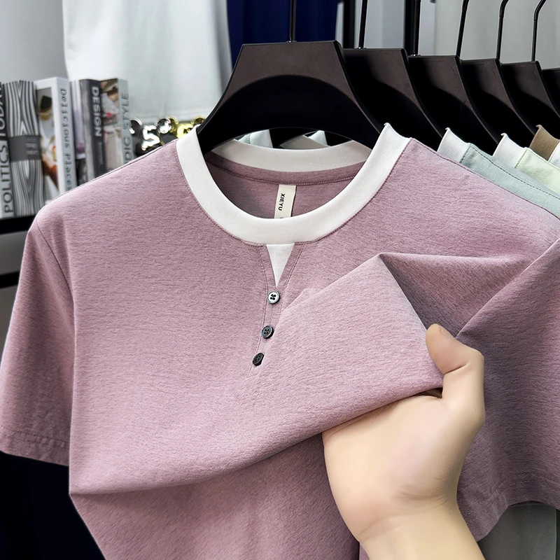 Mens Short Sleeve Henley Neck  - Street Fashion Tshirt incelemesi ve fiyatı