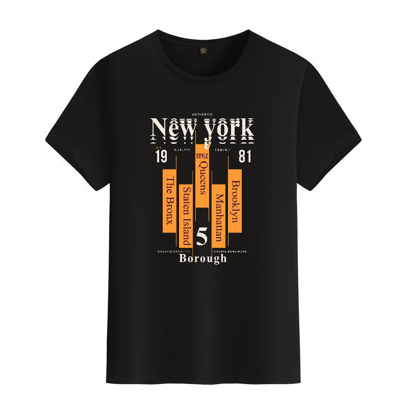 Men's Black Round-Neck Short-S - Street Style New York Fashion incelemesi ve fiyatı