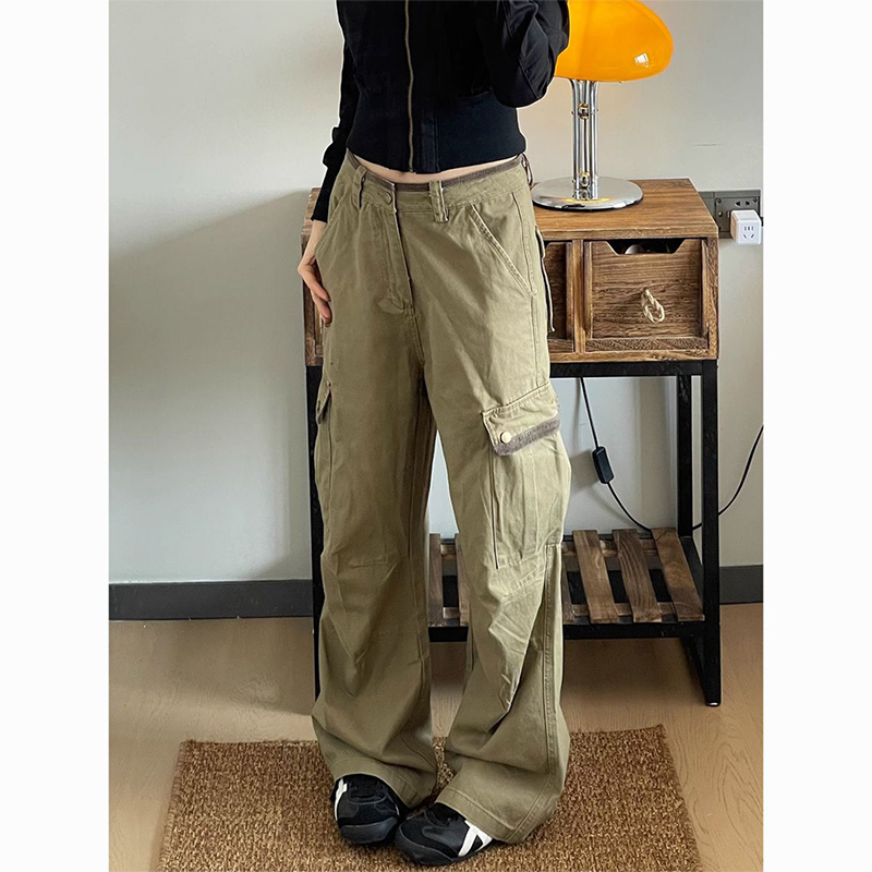 New Baggy Khaki Cargo Pants Wo - Japanese Street Fashion Female incelemesi ve fiyatı