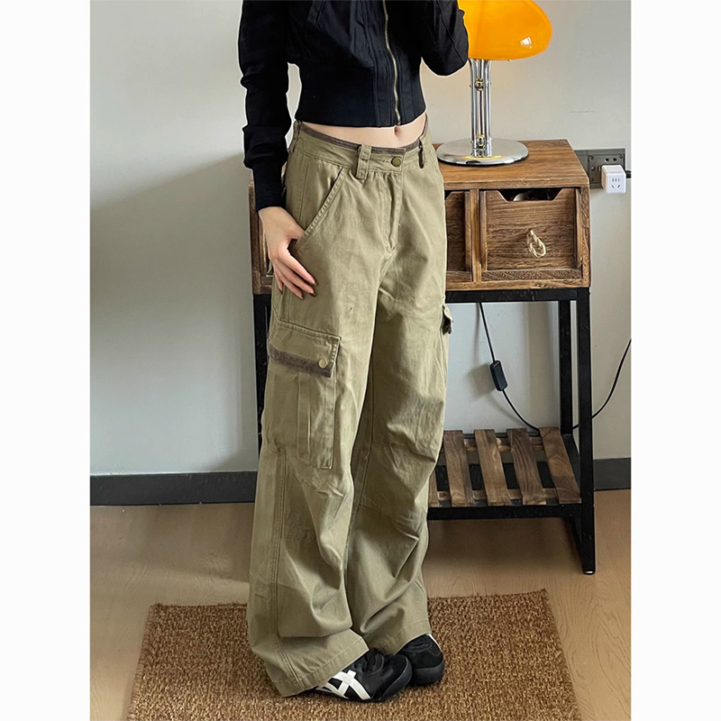 New Baggy Khaki Cargo Pants Wo - Japanese Street Fashion Female incelemesi ve fiyatı