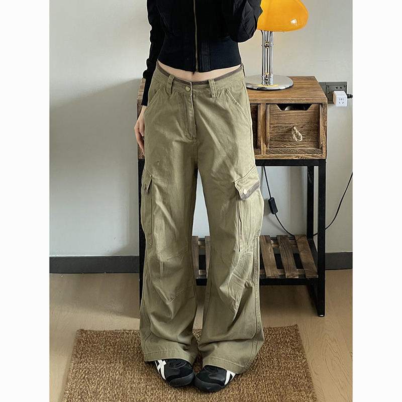 New Baggy Khaki Cargo Pants Wo - Japanese Street Fashion Female incelemesi ve fiyatı