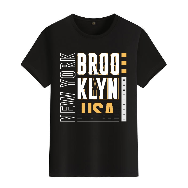Men's Black Round-Neck Short-S - Street Style New York Fashion incelemesi ve fiyatı