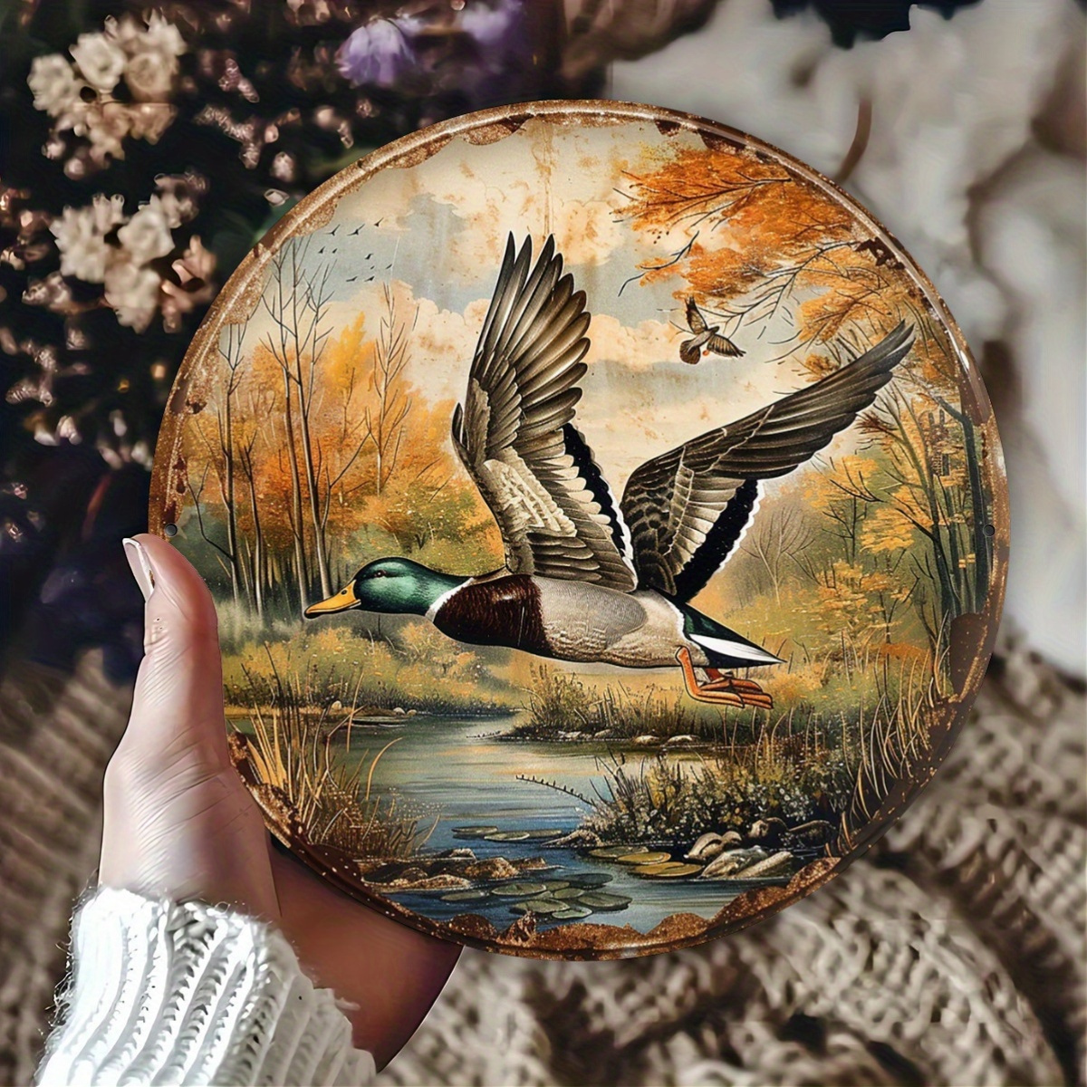 1pc, 8x8 Inch Vintage Wild Duc - Street Fashion Blog incelemesi ve fiyatı
