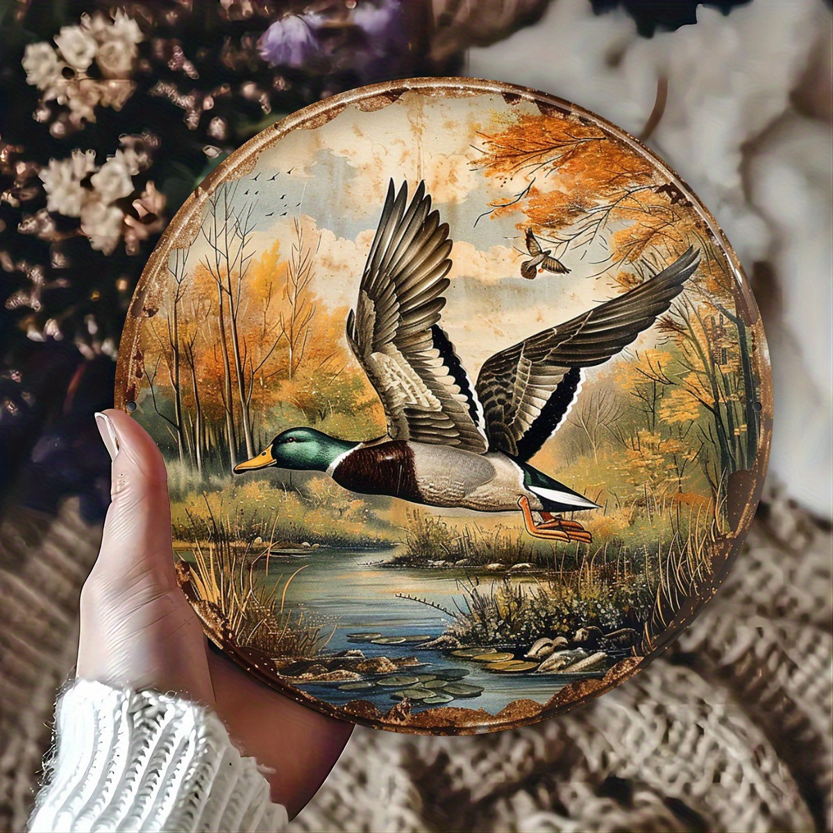 1pc, 8x8 Inch Vintage Wild Duc - Street Fashion Blog incelemesi ve fiyatı