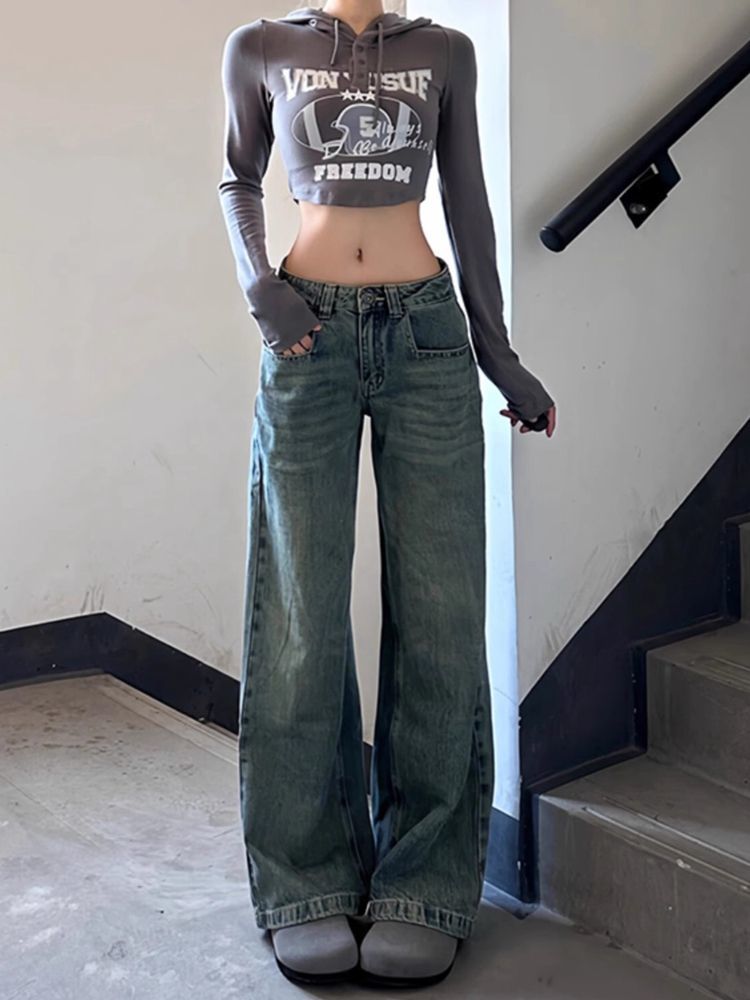 Brown Jeans Harajuku Y2K Kawai - Japanese Street Fashion Female incelemesi ve fiyatı