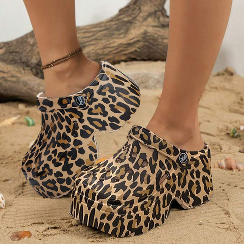 Leopard Platform Clogs for Wom - Street Fashion Girls incelemesi ve fiyatı