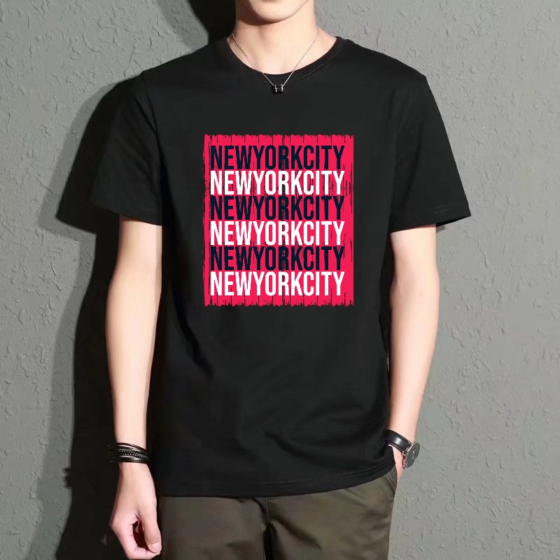 Men's Black Round-Neck Short-S - Street Style New York Fashion incelemesi ve fiyatı