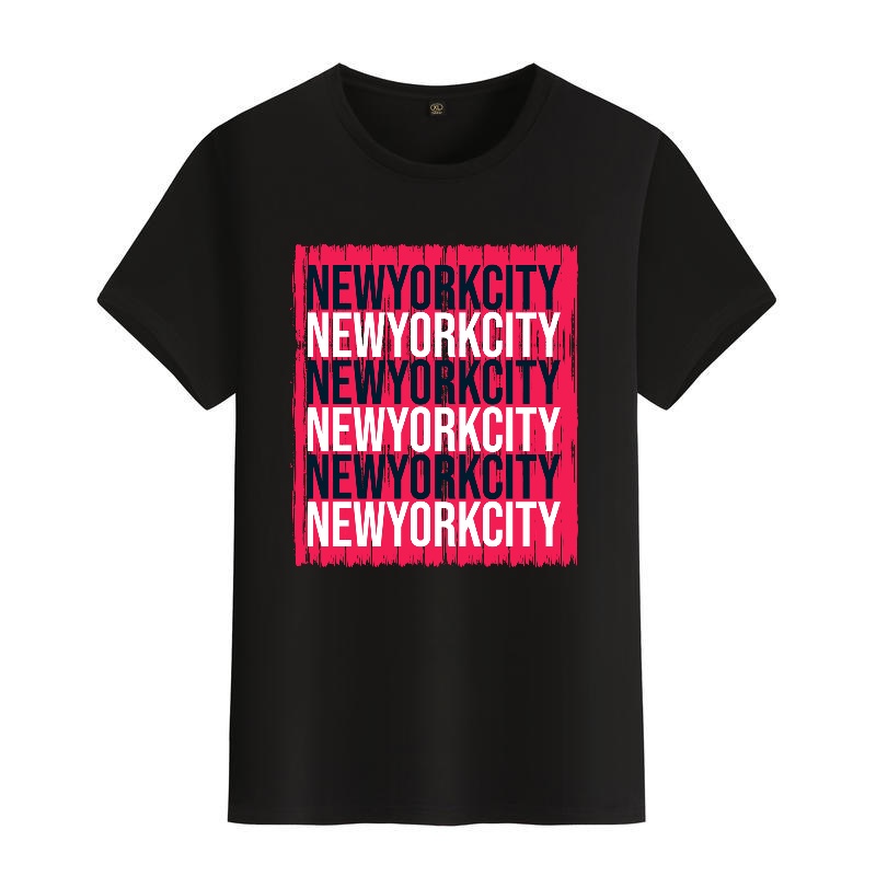 Men's Black Round-Neck Short-S - Street Style New York Fashion incelemesi ve fiyatı